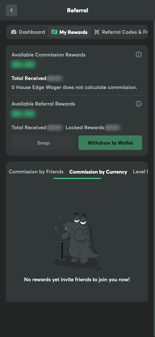 Access your dashboard to manage your affiliate performance at BC Game.