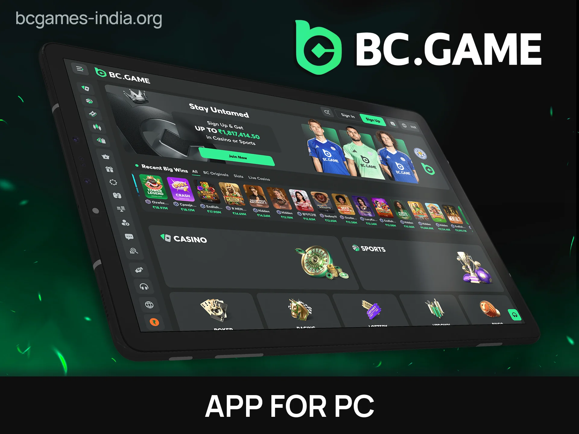Install the BC Game app for PC to enjoy desktop gaming.