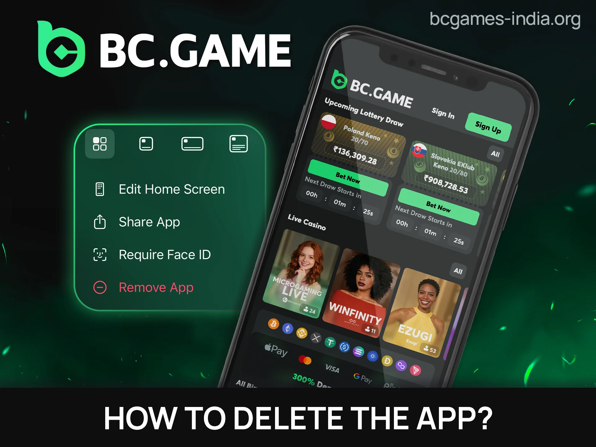 Follow the guide on how to delete BC Game app safely.