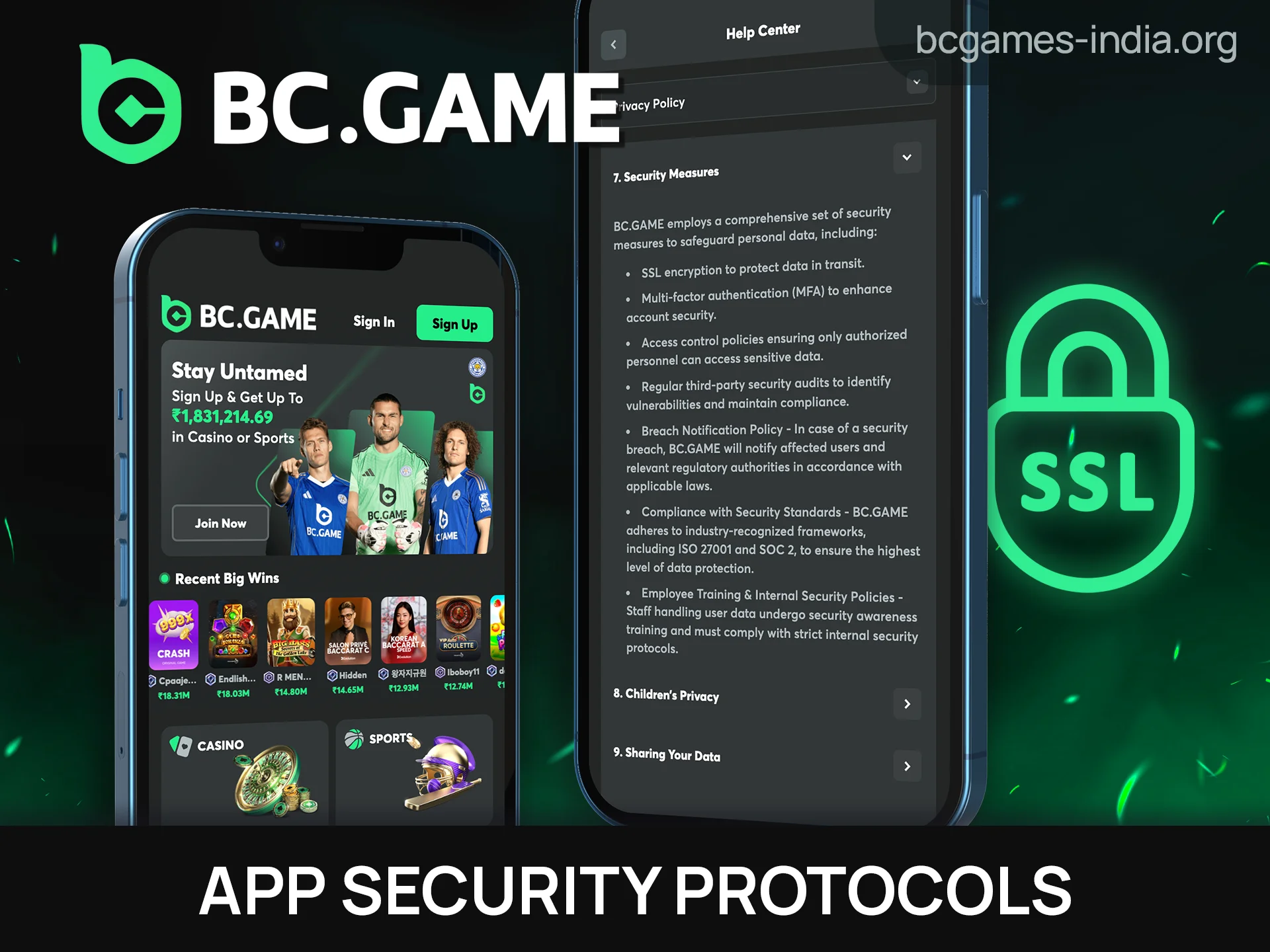 Read about the advanced BC Game app security protocols for India.