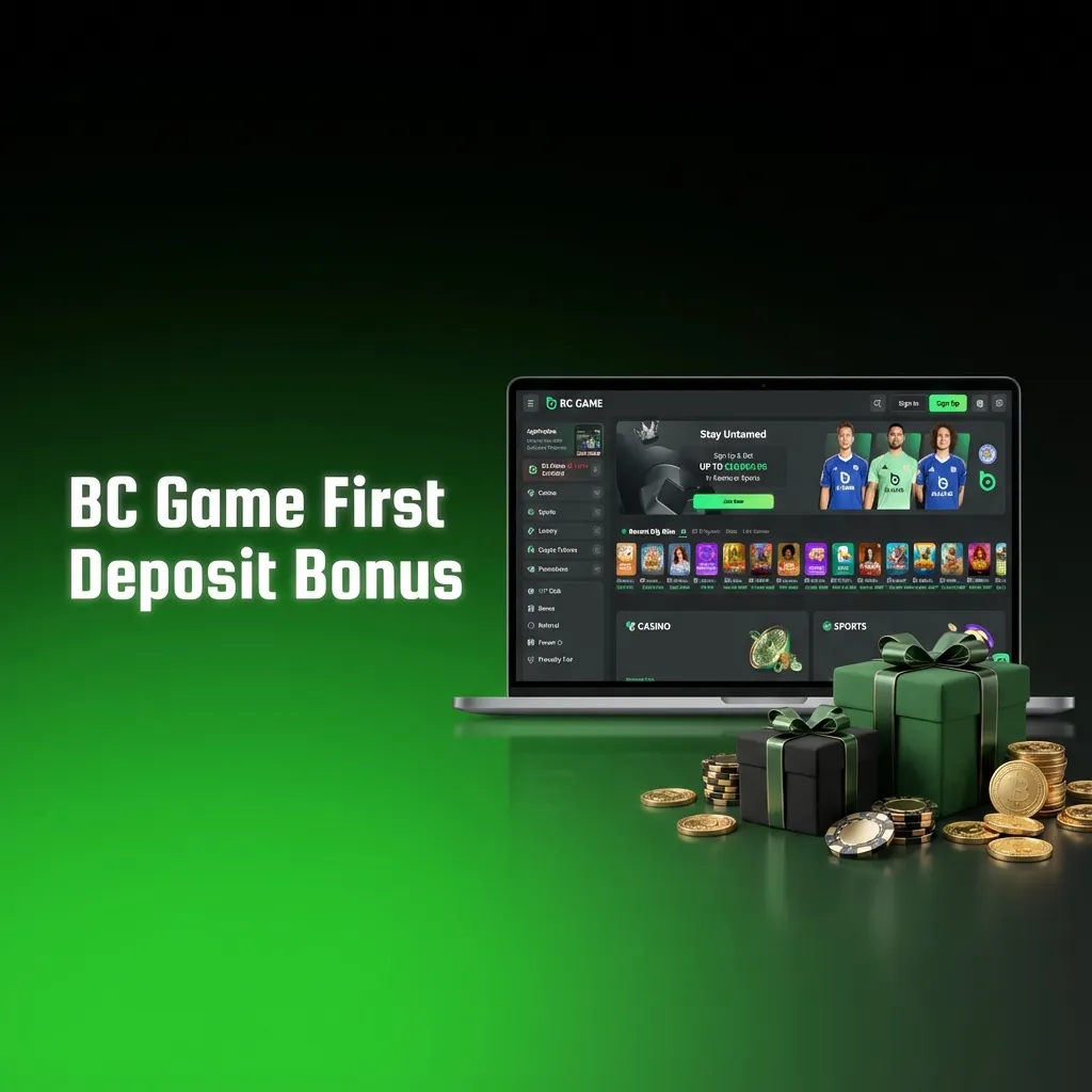 BC Game 120% first deposit bonus offer with 20 free bets or 400 free spins for new players on casino and sports betting