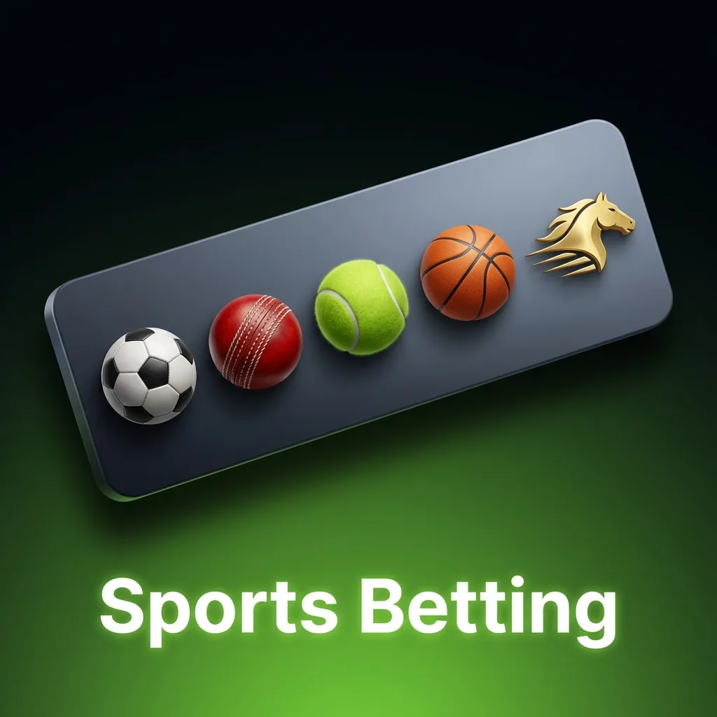 Sports betting interface showing multiple sports options including cricket, football, kabaddi, and esports markets