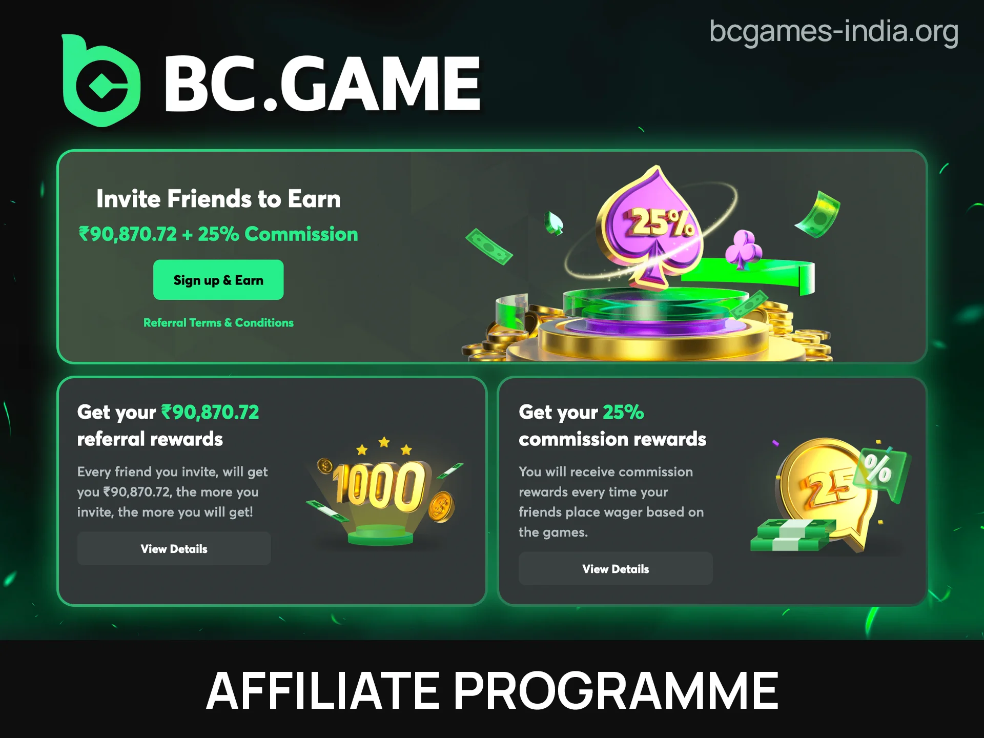 Join the profitable affiliate programme at BC Game and earn rewards.