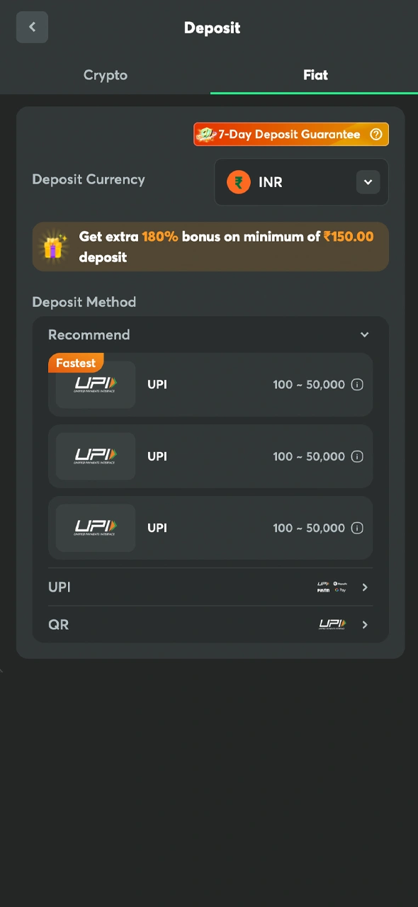 Make a registration deposit to activate your balance at BC Game.