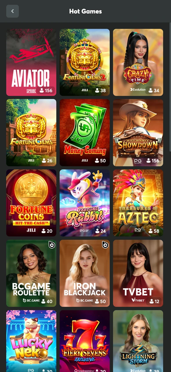 Start playing your favorite games after finishing the BC Game registration.