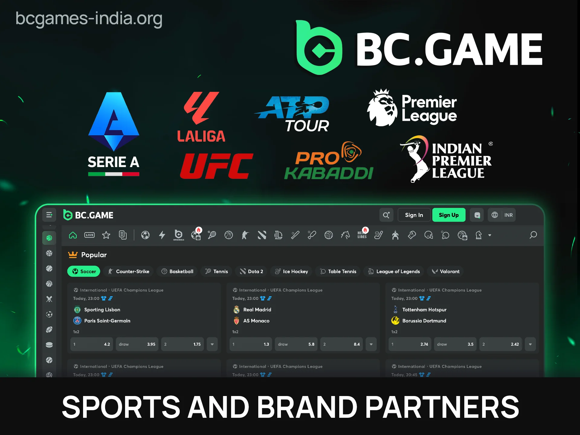 Check the BC Game official sports and brand partners for reliability.