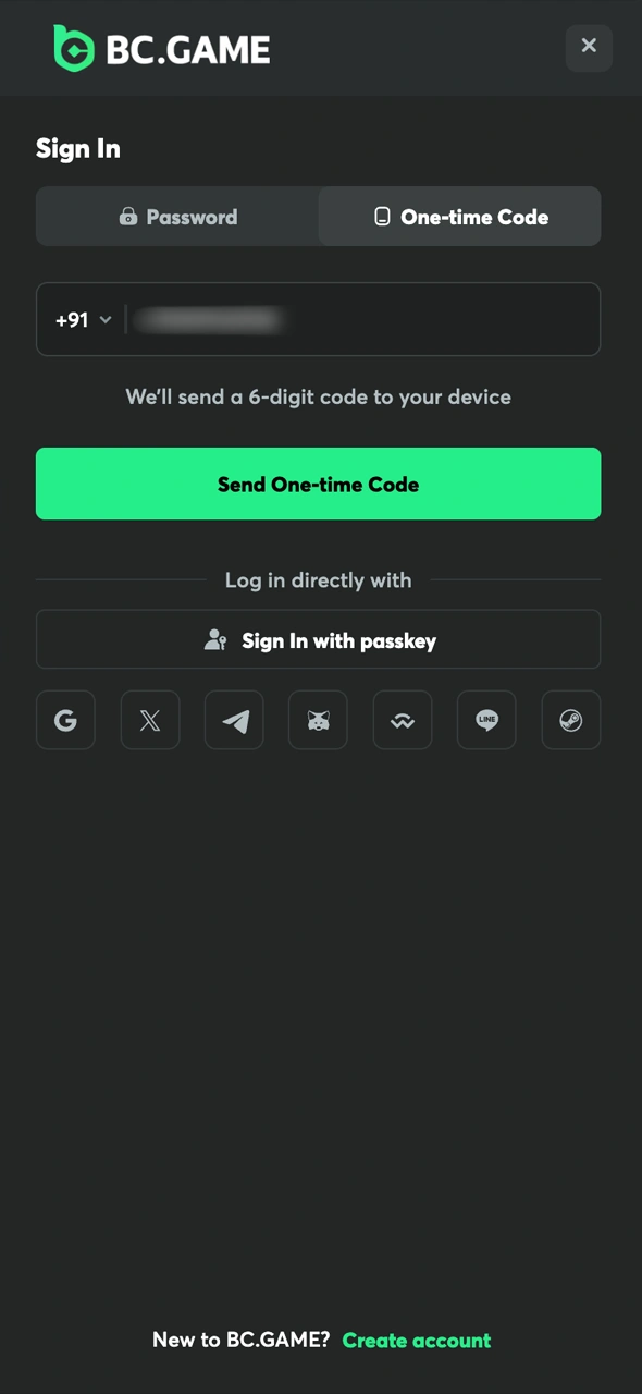 Register and log in to become eligible for a BC Game bonus.