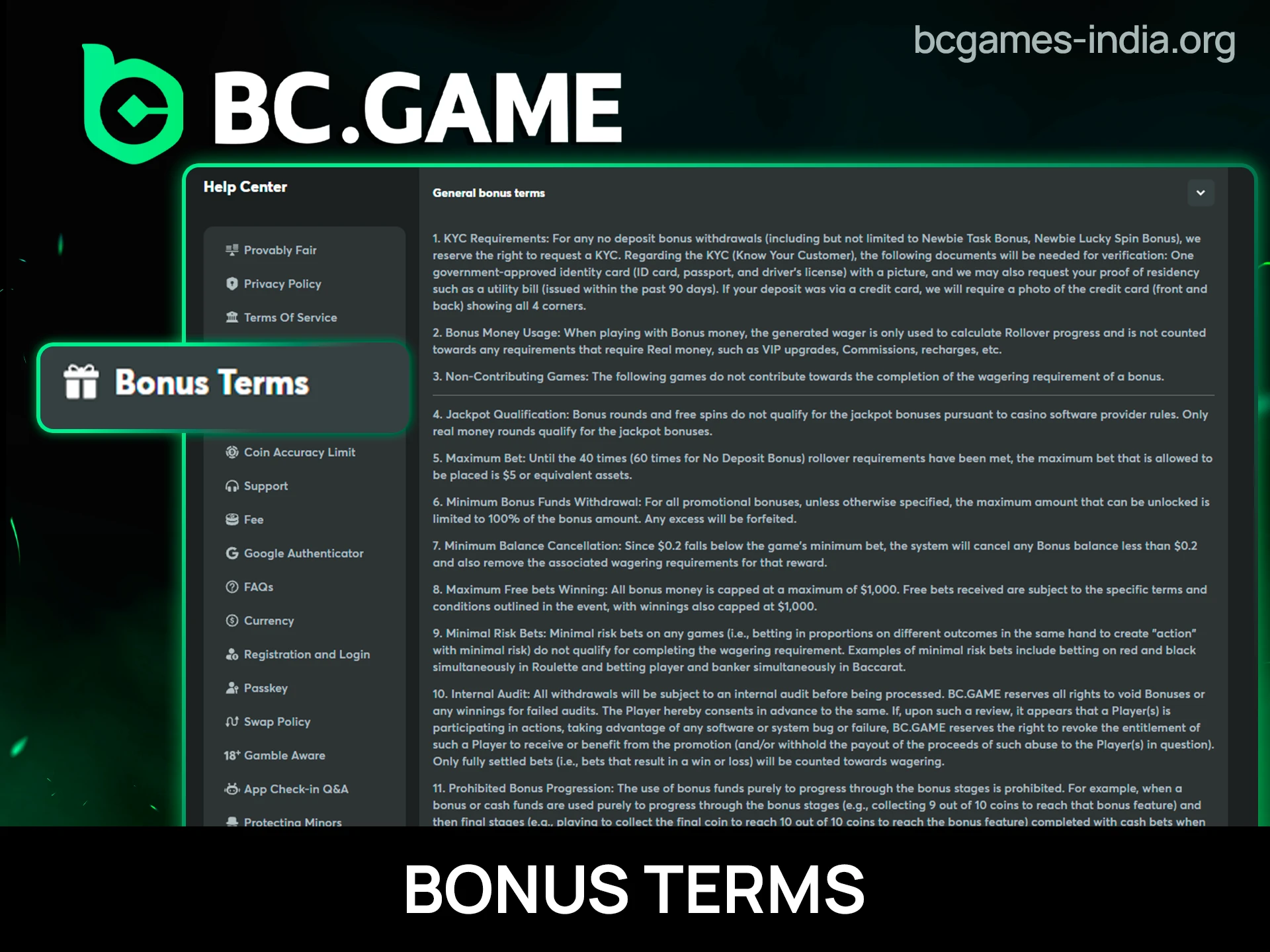 Find out how to get and use a bonus at BC Game.