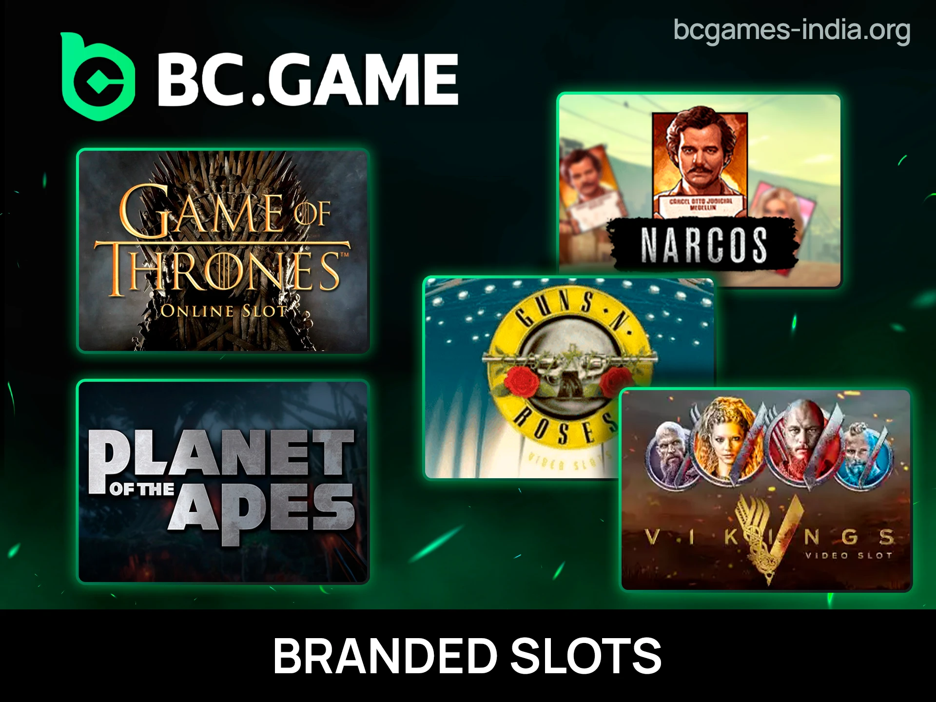 Play premium Branded Slots featuring your favorite themes at BC Game.