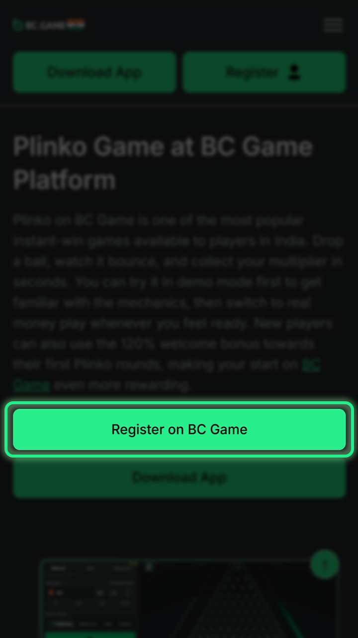 Guide to registering a new player account at BC Game.