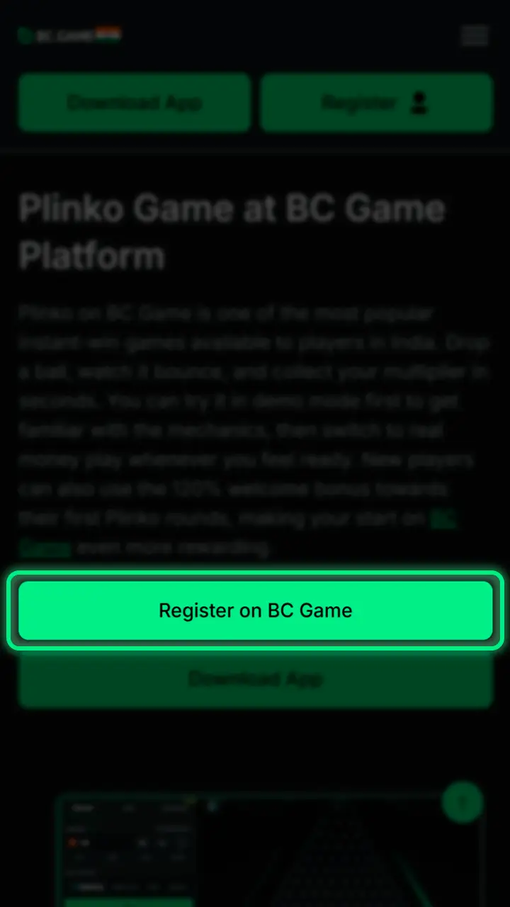Guide to registering a new player account at BC Game.